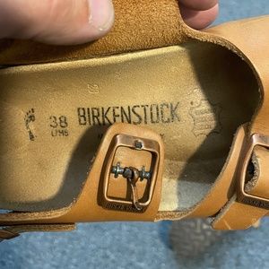 Birkenstock Milano 38 Tan Brown Leather Ankle Strap Sandals Size 7.5
